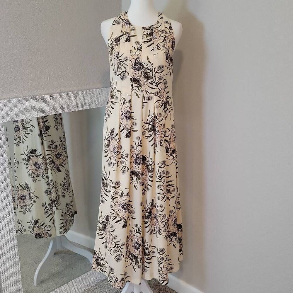 Madewell T-Back Midi Dress in Painted Blooms Size 0